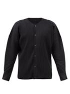 Homme Pliss Issey Miyake - Technical-pleated Cardigan - Mens - Black