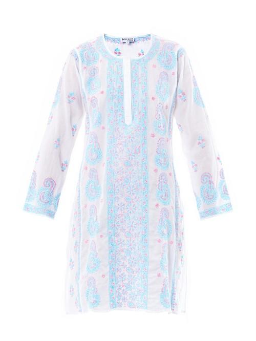 Juliet Dunn Embroidered Cotton Kaftan