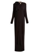 Summa Deep V-neck Tie-neck Stretch Dress