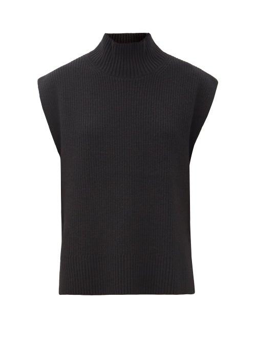 Matchesfashion.com Cefinn - Janice Roll-neck Sleeveless Wool-blend Sweater - Womens - Black