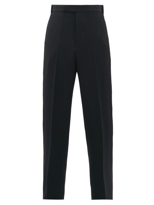 Matchesfashion.com Jil Sander - Side-stripe Wool-twill Wide-leg Trousers - Mens - Black