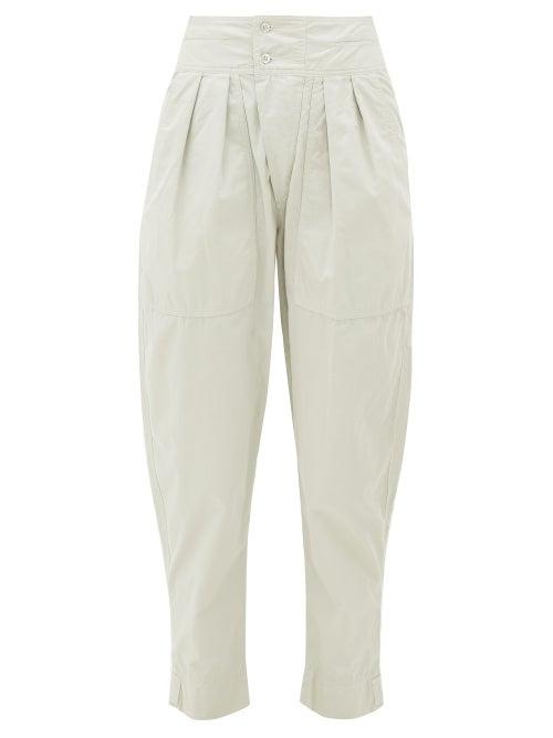 Matchesfashion.com Isabel Marant Toile - Mariz High-rise Cotton Trousers - Womens - Beige
