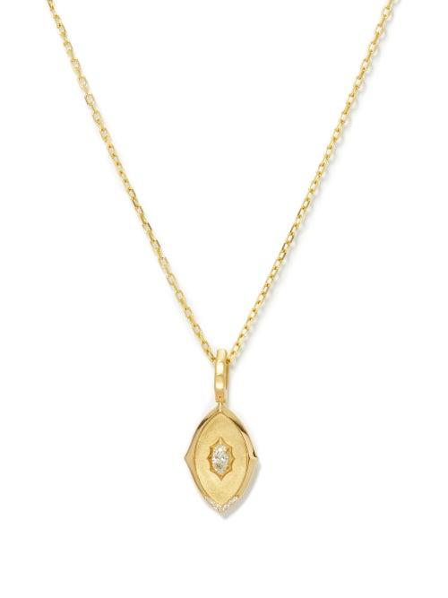 Matchesfashion.com Jade Trau - Maverick Medallion Diamond & 18kt Gold Necklace - Womens - Yellow Gold
