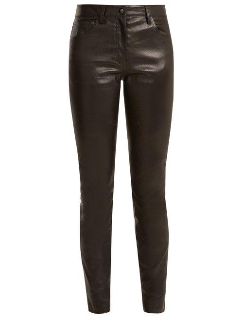 Matchesfashion.com The Row - Maddly Skinny Leg Leather Trouser - Womens - Black