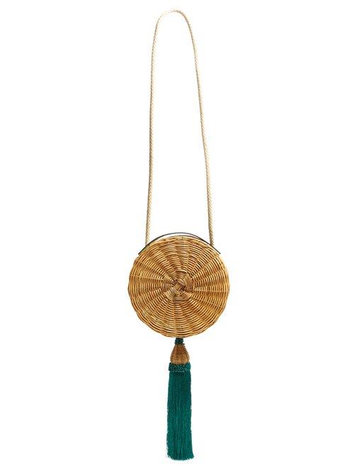 Matchesfashion.com Wai Wai - Balaio Tasselled Woven Rattan Bag - Womens - Green