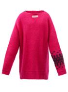 Raf Simons - Boat-neck Oversized Mohair-blend Sweater - Mens - Red