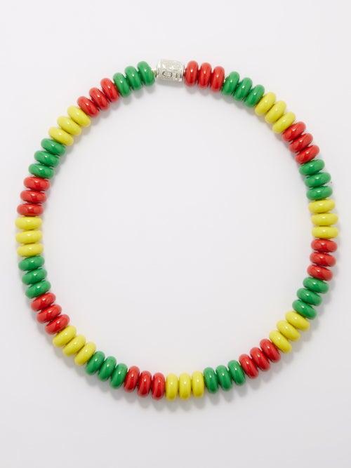 Lauren Rubinski - Enamel Bead & Silver Necklace - Womens - Multi