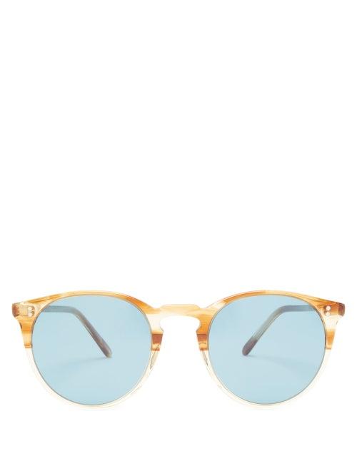 Matchesfashion.com Oliver Peoples - O'malley Round Acetate Sunglasses - Mens - Tortoiseshell