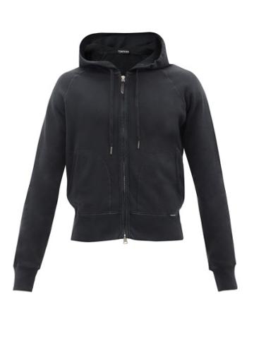 Tom Ford - Vintage-dyed Jersey Hooded Sweatshirt - Mens - Black