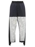 Matchesfashion.com By Walid - Sally Embroidered Wool And Cotton Blend Trousers - Womens - Black White