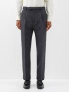 Gucci - Pleated Cashmere-blend Suit Trousers - Mens - Dark Grey
