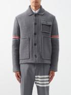 Thom Browne - Tricolour-stripe Ribbed-wool Jacket - Mens - Mid Grey