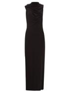 Matchesfashion.com Norma Kamali - Neeta V Neck Hooded Maxi Dress - Womens - Black