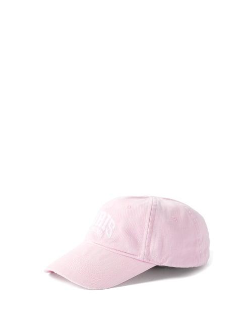 Balenciaga - Paris-embroidered Canvas Baseball Cap - Mens - Light Pink