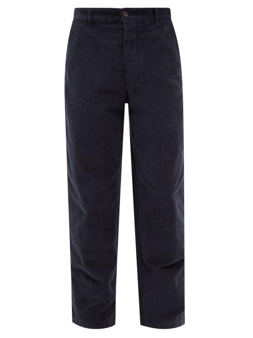 Acne Studios - Pito Cotton-blend Corduroy Trousers - Mens - Dark Blue
