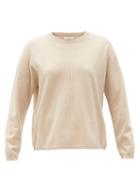Matchesfashion.com Allude - Round-neck Wool-blend Sweater - Womens - Beige