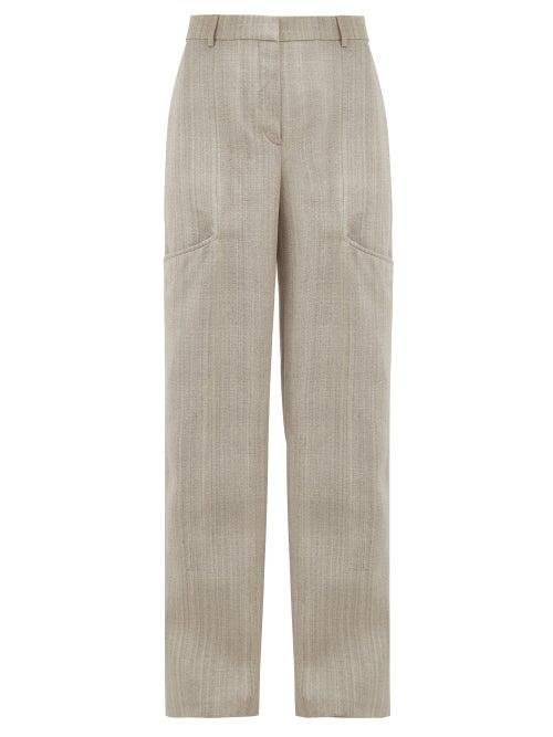 Matchesfashion.com Jacquemus - Moyo Crepe Wide Leg Trousers - Womens - Light Grey