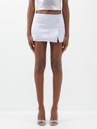 16arlington - Minerva Distressed Satin Mini Skirt - Womens - Lilac