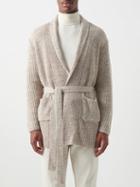Thom Sweeney - Shawl-collar Belted Linen-knit Cardigan - Mens - Beige