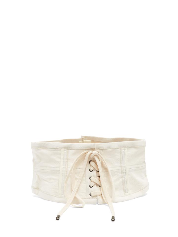 Isabel Marant Herese Lace-up Cotton-blend Corset Belt