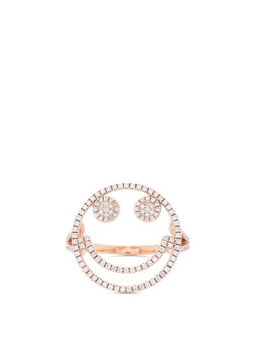 Matchesfashion.com Rosa De La Cruz - Smile Diamond & 18kt Rose-gold Ring - Womens - Rose Gold