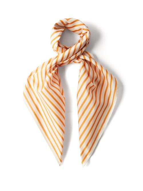 Totme - Monogram-print Cotton-blend Scarf - Womens - Orange
