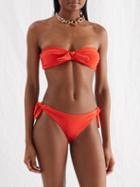 Zimmermann - Lyre Knotted Terry Bandeau Bikini - Womens - Red