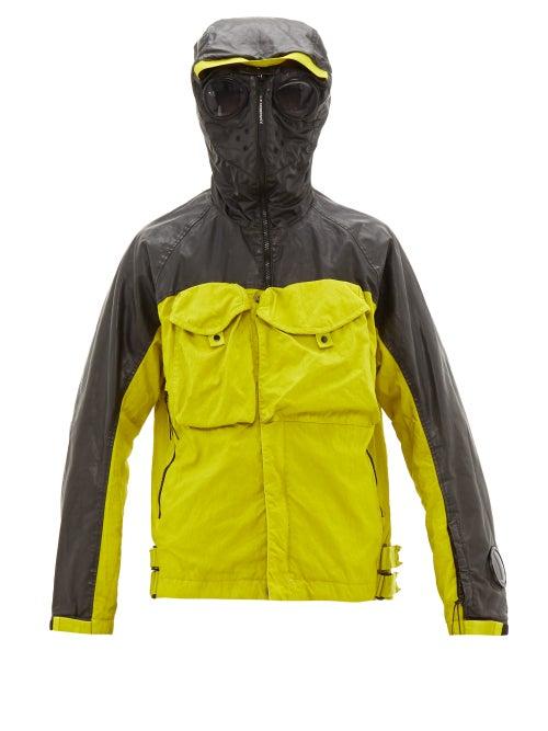 Matchesfashion.com C.p. Company - Goggle Contrast Panel Parka - Mens - Black Yellow