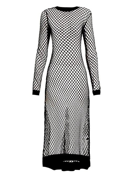Matchesfashion.com Dodo Bar Or - Adeline Fish Net Dress - Womens - Black