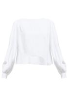 Matchesfashion.com Alexandre Vauthier - Slit Batwing Sleeve Crepe Blouse - Womens - White