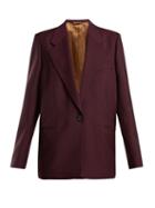 Matchesfashion.com Acne Studios - Single Breasted Wool And Mohair Blend Blazer - Womens - Burgundy