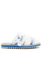 Suicoke X The Elder Statesman - Zavo Embroidered Cashmere Mules - Mens - Blue White