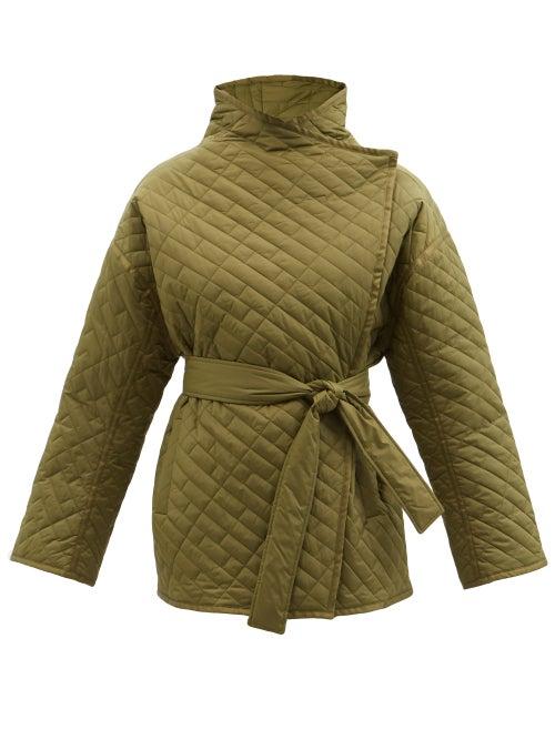 Frame - Wrap-front Padded Recycled-nylon Jacket - Womens - Khaki