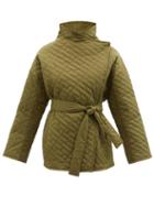 Frame - Wrap-front Padded Recycled-nylon Jacket - Womens - Khaki