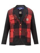 Junya Watanabe - X Carhartt Buffalo-check Patch-pocket Wool Blazer - Mens - Black Red
