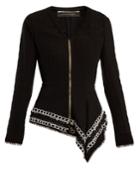 Roland Mouret Hayton Open-weave Cotton Jacket
