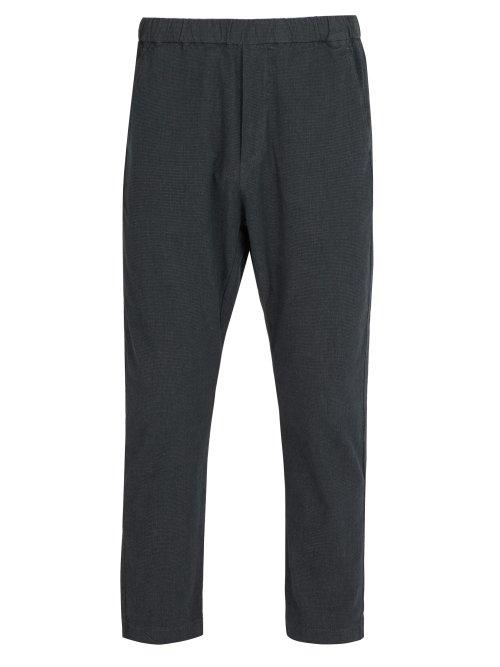 Matchesfashion.com Barena Venezia - Drawstring Waist Cotton Blend Trousers - Mens - Blue