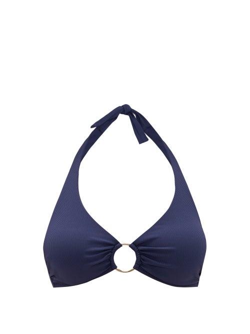 Matchesfashion.com Melissa Odabash - Brussels Underwired Ribbed Bikini Top - Womens - Navy