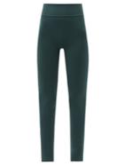 Matchesfashion.com Live The Process - Tuxedo High-rise Stretch-jersey Leggings - Womens - Dark Green