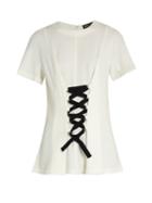 Proenza Schouler Lace-up Front Wool And Cotton-blend Top