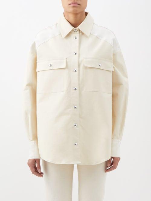 Khaite - Bea Panelled Cotton-poplin Shirt - Womens - Ivory