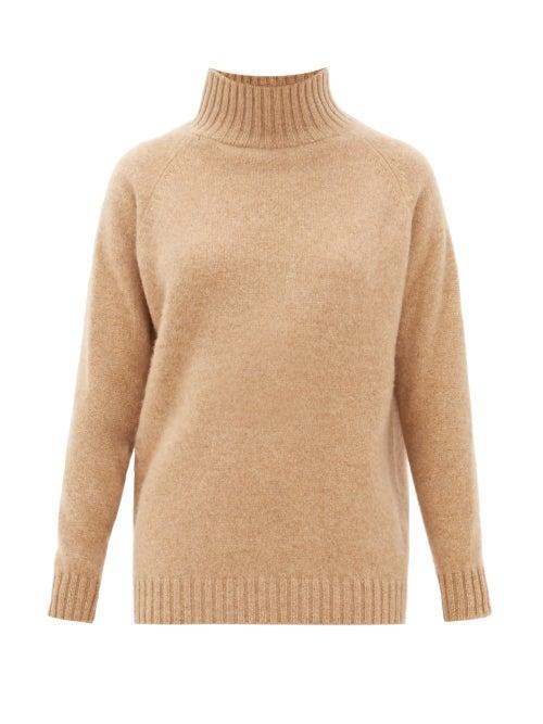 Matchesfashion.com The Elder Statesman - Highland Cashmere Funnel Neck Sweater - Womens - Beige