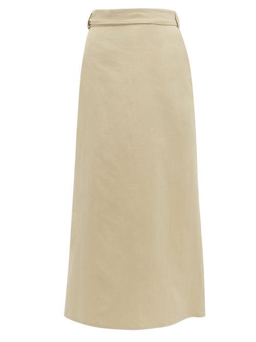 Matchesfashion.com Raey - Tie Waist Cotton Blend Wrap Skirt - Womens - Tan