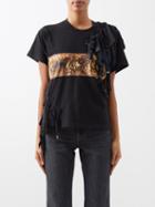 Conner Ives - Chariot-print Upcycled-cotton T-shirt - Womens - Black