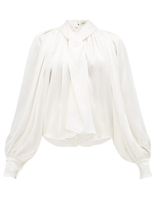 Matchesfashion.com A.w.a.k.e. Mode - Twist Front Button Back Crepe Top - Womens - White