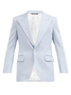 Matchesfashion.com Givenchy - Cutaway Single-breasted Twill Suit Jacket - Mens - Light Blue