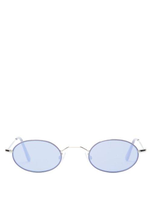 Matchesfashion.com Andy Wolf - Armstrong Oval Frame Acetate Sunglasses - Womens - Purple
