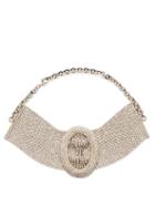 Alessandra Rich - Crystal-pav Mesh Choker - Womens - Silver