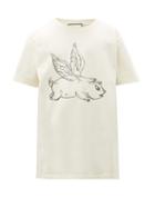 Matchesfashion.com Gucci - Flying Pig Print Cotton T Shirt - Mens - White