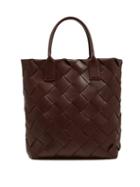Matchesfashion.com Bottega Veneta - Intrecciato Leather Tote Bag - Womens - Burgundy